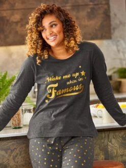 Pour Moi Wake Me Up When I'm Famous Cotton Jersey Pyjama Set