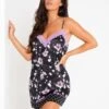 Pour Moi Luxe Satin Print Mix Chemise