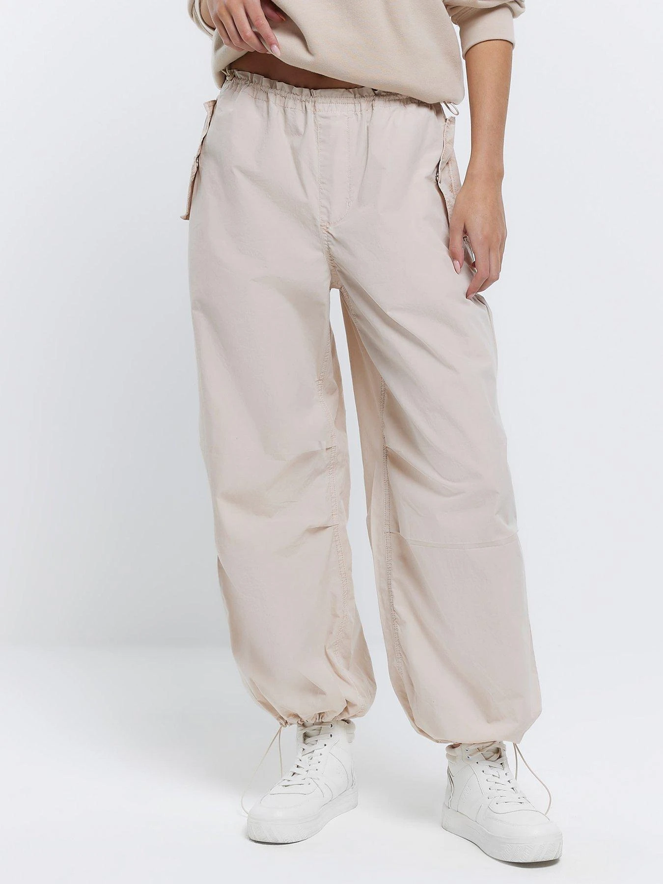 River Island Low Rise Parachute Trousers - Cream 3 River Island Low Rise Parachute Trousers - Cream