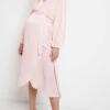 River Island Satin Maternity Wrap Midi Dress - Pink