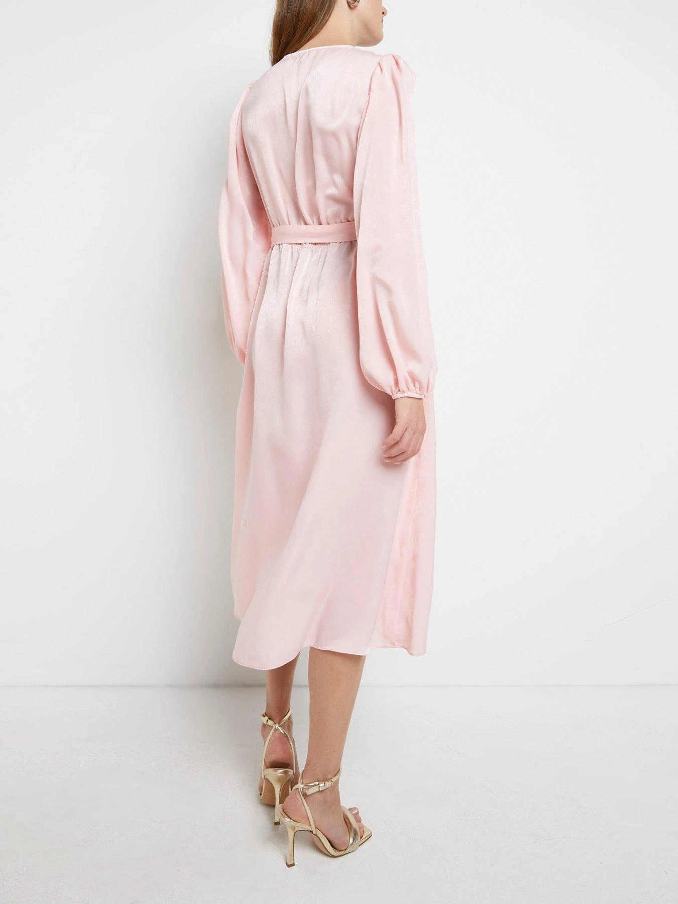 River Island Satin Maternity Wrap Midi Dress - Pink 4 River Island Satin Maternity Wrap Midi Dress - Pink - Image 2