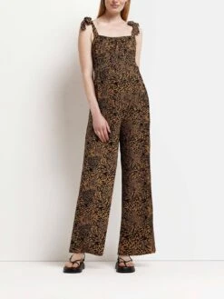 River Island Maternity Animal Print Shirred Jumpsuit -RIVE IS Clothing Shop 10ZCJ SQ3 0000000143 BROWN MDo