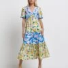 River Island Petite Mixed Floral Tiered Maxi Dress