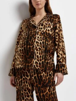 River Island Leopard Print Maternity Pyjama Shirt