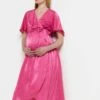 River Island Maternity Satin Wrap Midi Dress - Pink
