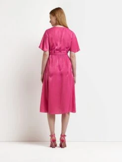 River Island Maternity Satin Wrap Midi Dress - Pink -RIVE IS Clothing Shop 10ZH7 SQ2 0000000063 PINK MDb