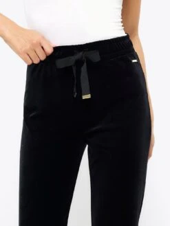 River Island Velour Joggers - Black -RIVE IS Clothing Shop 112HS SQ5 0000000004 BLACK MDd1