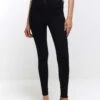 River Island Molly Mid Rise Bum Sculpt Skinny Jeans - Black