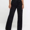 River Island Petite High Waisted Straight Leg Jeans -RIVE IS Clothing Shop 112TD SQ1 0000000004 BLACK MDf