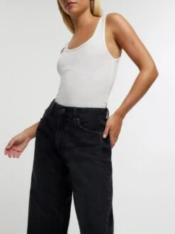 River Island Petite High Waisted Straight Leg Jeans -RIVE IS Clothing Shop 112TD SQ4 0000000004 BLACK MDd