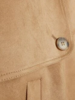 River Island Faux Suede Crop Trench Jacket -RIVE IS Clothing Shop 112UL SQ4 0000000143 BROWN MDd