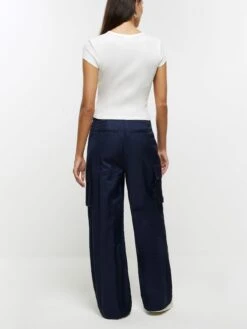 River Island Casual Cargo Trousers 8 River Island Casual Cargo Trousers -RIVE IS Clothing Shop 1130E SQ2 0000000020 BLUE MDb