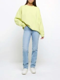 River Island Green Oversized Sweatshirt -RIVE IS Clothing Shop 113CQ SQ3 0000000047 GREEN MDo
