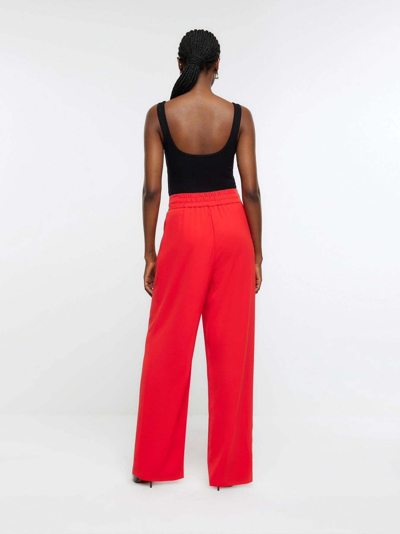 River Island Pleated Wide Leg Trousers - Red 4 River Island Pleated Wide Leg Trousers - Red - Image 2