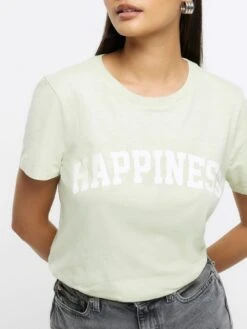 River Island Graphic T-Shirt - Green -RIVE IS Clothing Shop 113HM SQ4 0000000047 GREEN MDd