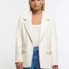 River Island Petite Boucle Blazer -RIVE IS Clothing Shop 113R1 SQ1 0000000067 CREAM MDf