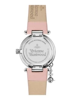 Vivienne Westwood Orb Pastelle Silver Crystal Set Dial With Orb Charm Pink Leather Strap Ladies Watch -RIVE IS Clothing Shop NR46Y SQ4 0000000088 NO COLOR SLd