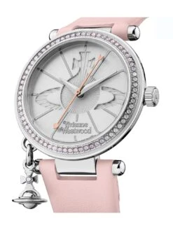 Vivienne Westwood Orb Pastelle Silver Crystal Set Dial With Orb Charm Pink Leather Strap Ladies Watch -RIVE IS Clothing Shop NR46Y SQ5 0000000088 NO COLOR SLd1