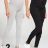 Everyday Value 2 Pack Maternity Legging - Black Grey -RIVE IS Clothing Shop NT6MH SQ1 0000000114 BLACK GREY MDc