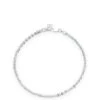 Beaverbrooks Crafted Silver Sparkle Twist Single Anklet, With Delicate Chain