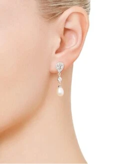Beaverbrooks Silver Freshwater Cultured Pearl Cubic Zirconia Drop Earrings -RIVE IS Clothing Shop PTXRK SQ3 0000000088 NO COLOR SLd