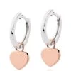 Beaverbrooks Silver And Rose Gold Plated Heart Hoop Earrings -RIVE IS Clothing Shop QDHXW SQ1 0000000088 NO COLOR SLf