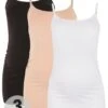 Everyday 3 Pack Maternity Cami - Black/Nude/White -RIVE IS Clothing Shop QTFJG SQ1 0000001884 BLACK WHITE NUDE PKf