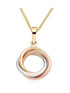 Beaverbrooks 9ct Three Colour Gold Circle Pendant