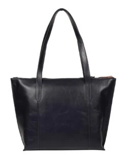 Pure Luxuries London Goya Leather Zip Top Tote Bag - Navy -RIVE IS Clothing Shop TAFWT SQ4 0000000048 NAVY SLd