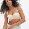 New Look Tan Bow Front Strapless Bra