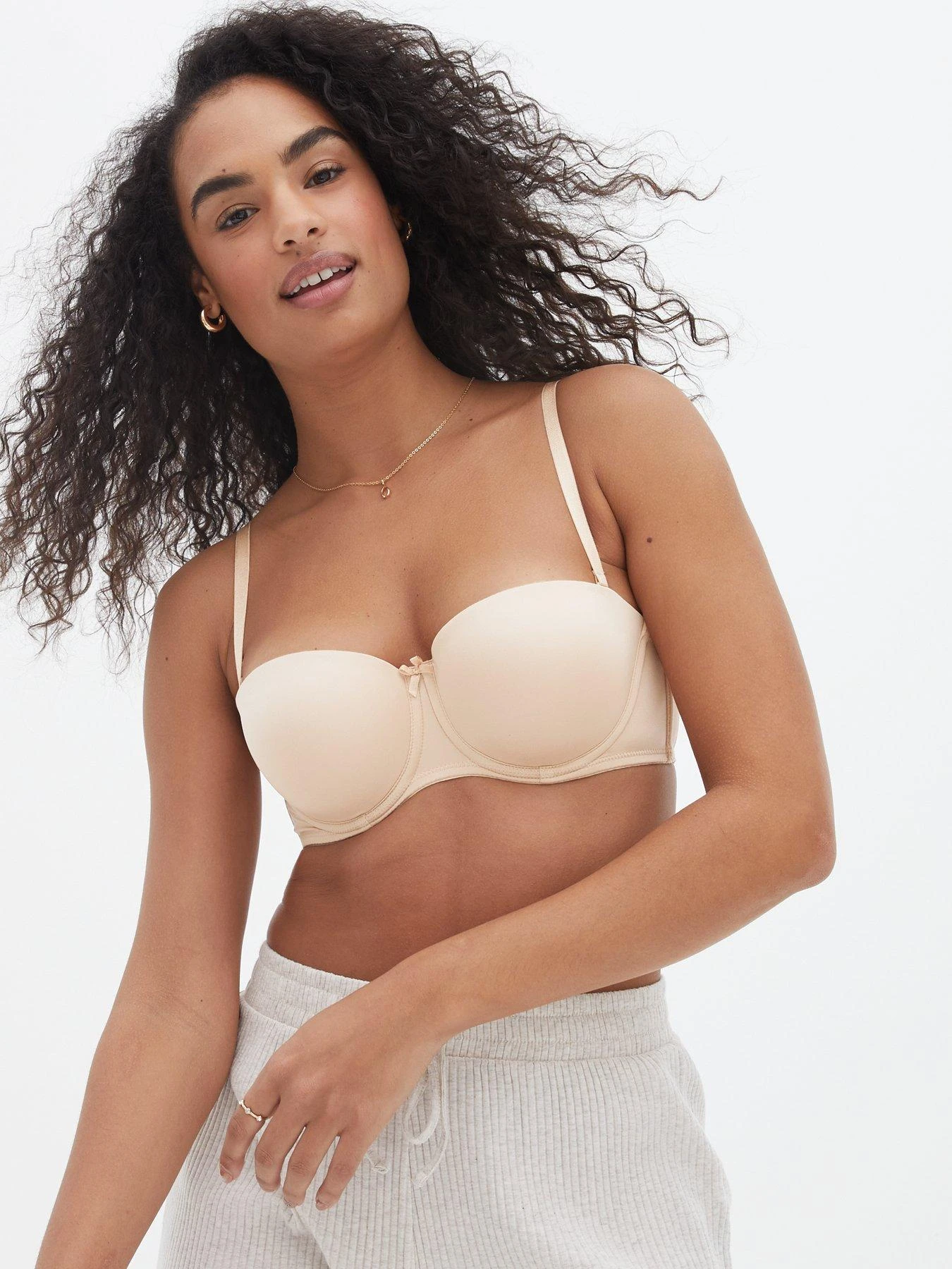 New Look Tan Bow Front Strapless Bra 3 New Look Tan Bow Front Strapless Bra
