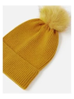Accessorize Knit Pom Beanie -RIVE IS Clothing Shop TKHJR SQ3 0000001323 OCHRE SLd