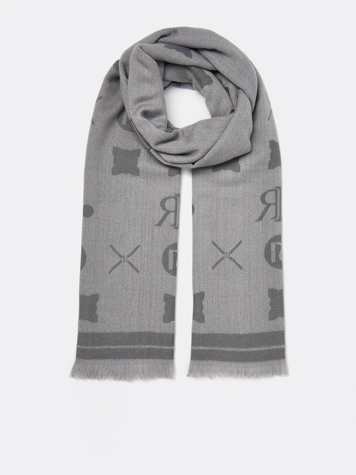 River Island Super Soft Logo Scarf - Grey 3 River Island Super Soft Logo Scarf - Grey