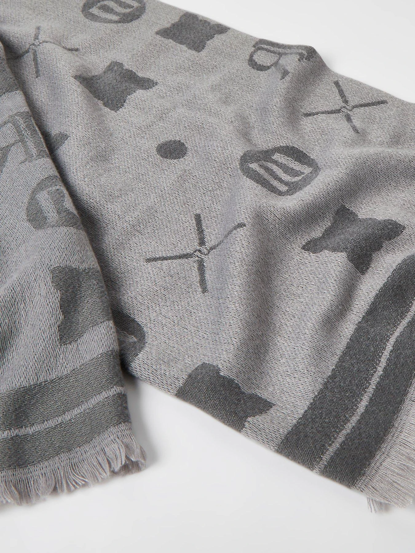 River Island Super Soft Logo Scarf - Grey 5 River Island Super Soft Logo Scarf - Grey - Image 3