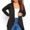 Yours Waterfall Cardigan - Black