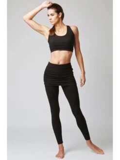 TLC Sport Performance Medium Compression Gathered Skirt Legging - Black -RIVE IS Clothing Shop TQPVW SQ3 0000000004 BLACK MDo
