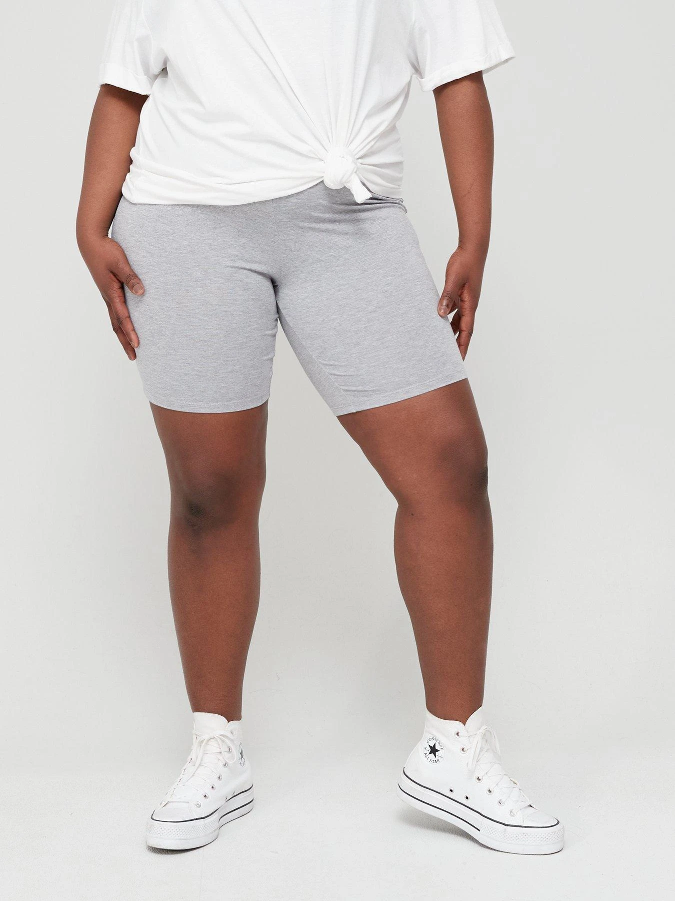 V By Very Curve 2 Pack Cycling Shorts - Black/Grey 4 V By Very Curve 2 Pack Cycling Shorts - Black/Grey - Image 2