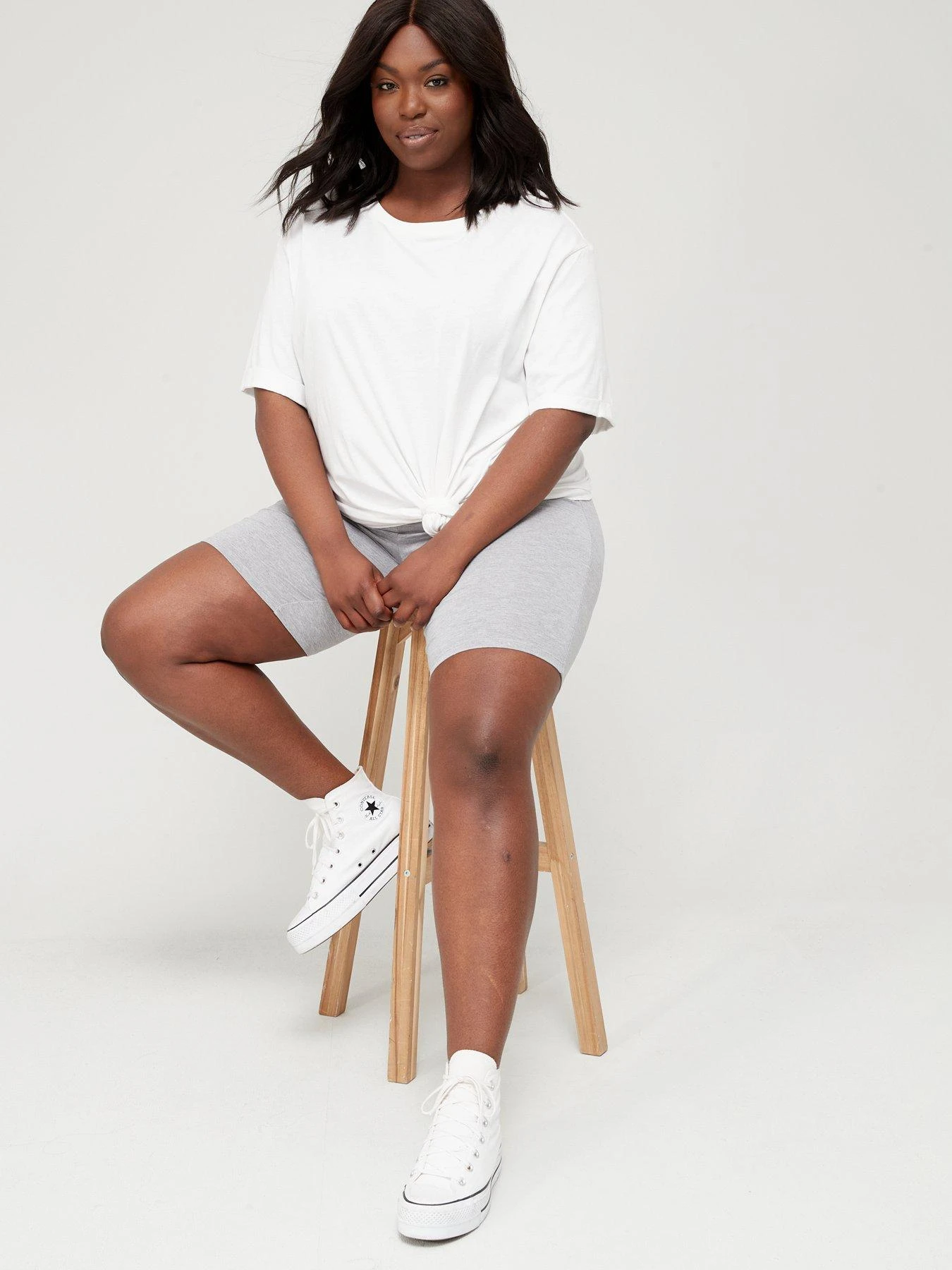 V By Very Curve 2 Pack Cycling Shorts - Black/Grey 7 V By Very Curve 2 Pack Cycling Shorts - Black/Grey - Image 5