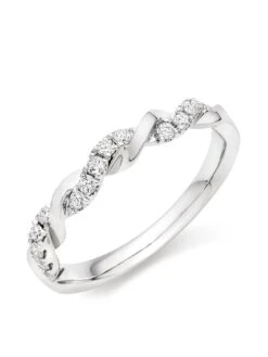 Beaverbrooks Entwine Platinum Diamond Twist Wedding Ring