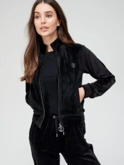 Juicy Couture Juicy Diamante Back Velour Track Top - Black -RIVE IS Clothing Shop TV9QL SQ4 0000000004 BLACK MDd