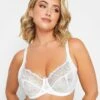 Yours Clothing White Stretch Lace Uw Bra