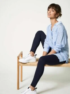 Mint Velvet Navy Straight Leggings