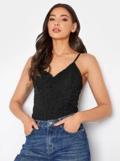 Long Tall Sally Lace Bodysuit - Black