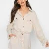 Long Tall Sally Twill Utility Jacket - Natural