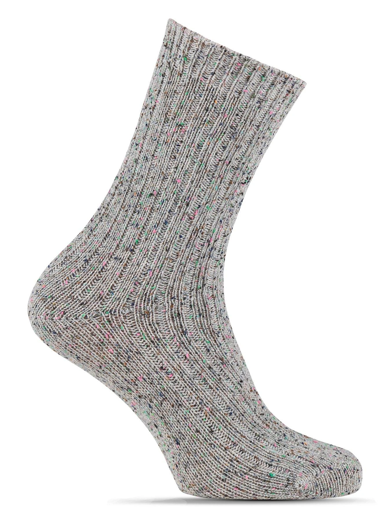 TOTES 2pk Ladies Wool Blend Socks - Grey/Pink 6 TOTES 2pk Ladies Wool Blend Socks - Grey/Pink - Image 4