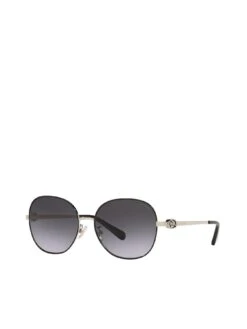 COACH Light Gold Round Sunglasses