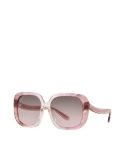 COACH Transparent Pink Square Sunglasses