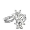 Jon Richard Rhodium Plate Double Flower Cubic Zirconia Ring 16mm -RIVE IS Clothing Shop UUHBY SQ1 0000000035 SILVER SLa