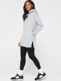 Everyday Essential Longline Hoodie With Side Splits - Grey -RIVE IS Clothing Shop UWSQ7 SQ3 0000000347 PETROL BLUE MDo