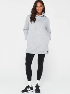 Everyday Essential Longline Hoodie With Side Splits - Grey -RIVE IS Clothing Shop UWSQ7 SQ5 0000000347 PETROL BLUE MDd1